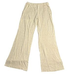 Dipping Daisys Wide Leg Lounge Pants Rayon‎ Modal Stretch Palazzo Casual Beige L